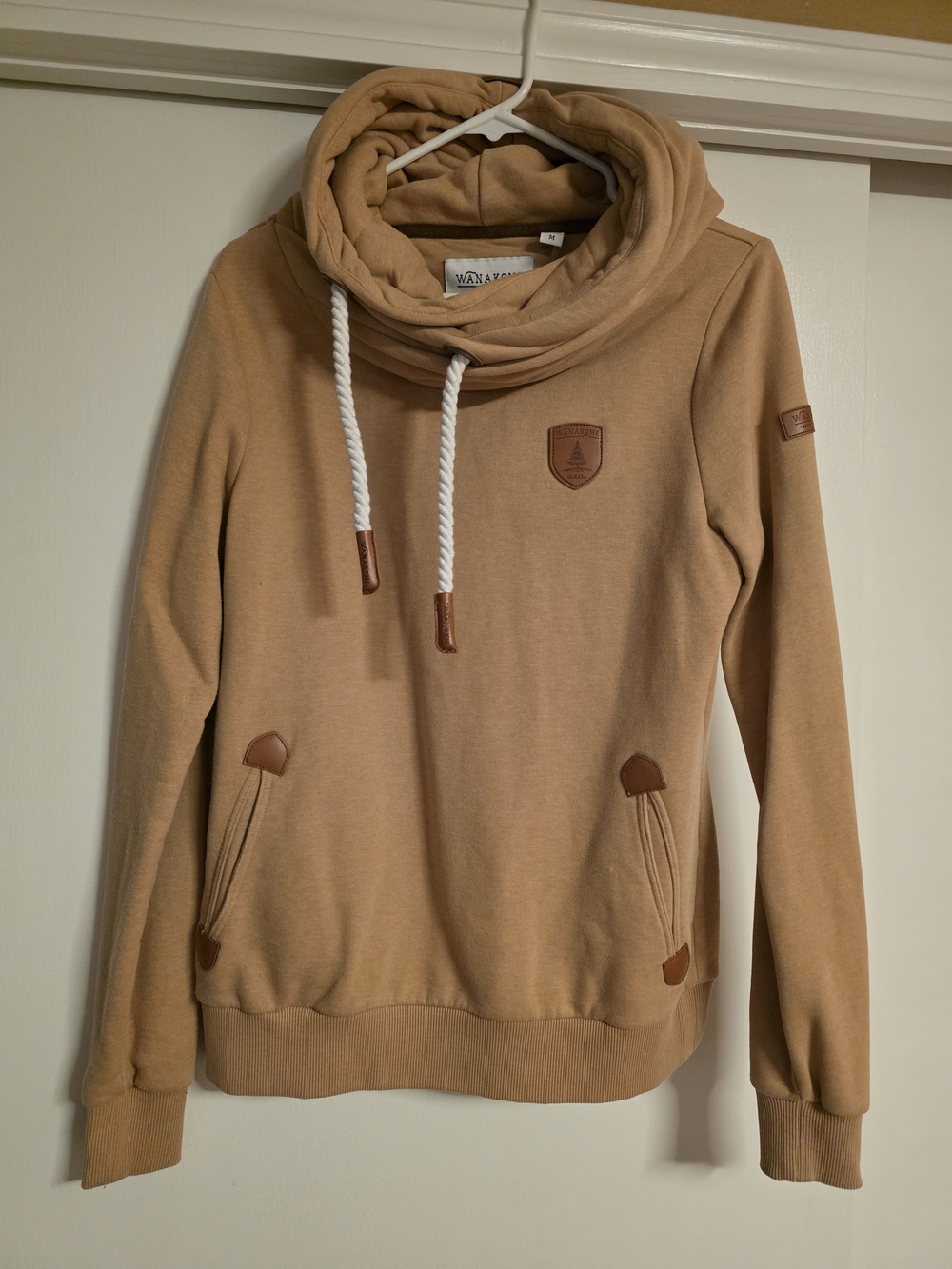 Wanakome Women’s Camel Cowl Neck Pullover Sweater